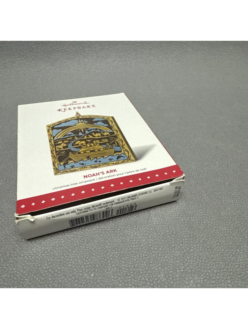 Hallmark 2015 Noah’s Ark Keepsake Christmas Bible Ornament Wood In Box 4.5x3.75”